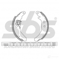Барабанные тормозные колодки, комплект SBS 5700755010402 18492725517 LEJ9L AE 2397582 - Изображение 2