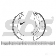 Барабанные тормозные колодки, комплект SBS 2398030 8V 72JP 5700755011126 18492799572 - Изображение 2