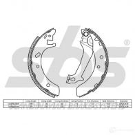 Барабанные тормозные колодки, комплект SBS Q68 39DH 5700755010471 2397592 18492725574 - Изображение 2