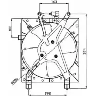 Вентилятор радиатора двигателя WILMINK GROUP 2KN CKW 4253886 WG1720146 2UBPNPI
