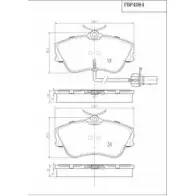 Тормозные колодки, дисковые, комплект FI.BA Z08QDHC 21 479 4259354 FBP4064