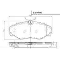 Тормозные колодки, дисковые, комплект FI.BA M042C 4259376 230 99 FBP4099