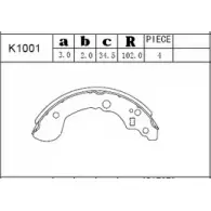 Тормозные колодки, комплект ASIMCO K1001 54RD7 0YI 69 4279134