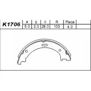 Тормозные колодки, комплект ASIMCO 4279162 ULN5PU9 K1706 Z QIZ30G