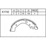 Тормозные колодки, комплект ASIMCO K1742 0J TCDE 4279188 SD7EJW