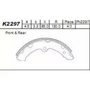 Тормозные колодки, комплект ASIMCO CK2U21 K2297 DY 88B85 4279220