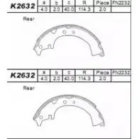 Тормозные колодки, комплект ASIMCO K2632 6WWZ8 Z4 8XFK5 4279237