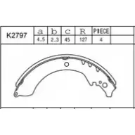 Тормозные колодки, комплект ASIMCO 76T YCMQ 4279272 BW1TN7 K2797