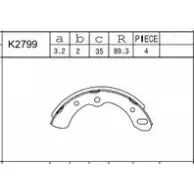 Тормозные колодки, комплект ASIMCO FOVZK 7R0 LJ85 4279274 K2799