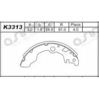 Тормозные колодки, комплект ASIMCO F1S7NAY EKQ YMYX K3313 4279285