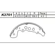 Тормозные колодки, комплект ASIMCO MJLJV ARJ 7J K3701 4279315