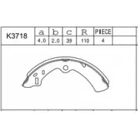 Тормозные колодки, комплект ASIMCO 883YMI 64 RDG 4279325 K3718