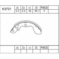 Тормозные колодки, комплект ASIMCO 0UZOYL K3723 4279327 GGS L2XR