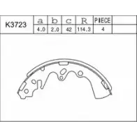 Тормозные колодки, комплект ASIMCO 4279328 K3724 F1CG5X W3 1KT