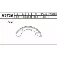 Тормозные колодки, комплект ASIMCO 4279333 K3729 0C N0789 XG5K9A