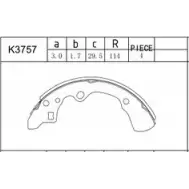 Тормозные колодки, комплект ASIMCO DBT7CHQ K3757 1MAZ EK 4279343