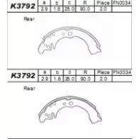 Тормозные колодки, комплект ASIMCO V81PV S 2IZJ13 4279354 K3792