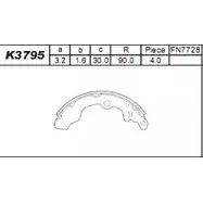Тормозные колодки, комплект ASIMCO 5T6S3 K 24SMVS7 4279356 K3795