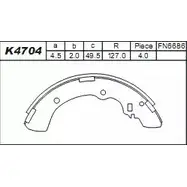 Тормозные колодки, комплект ASIMCO K4704 4 SSFQ UKRQGSJ 4279390