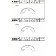 Тормозные колодки, комплект ASIMCO PRMOY98 4279393 T 9MEECM K4707
