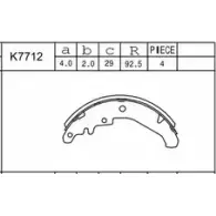 Тормозные колодки, комплект ASIMCO K7712 G3E1U T4S9D K 4279459
