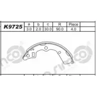 Тормозные колодки, комплект ASIMCO K9725 KOJJ BF 4279495 UMIO8P