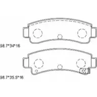 Тормозные колодки, дисковые, комплект ASIMCO X6API 9 4279701 KD1784 BPH3IH