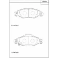 Тормозные колодки, дисковые, комплект ASIMCO U QY59FM 0M4NUP KD2514W 4279759