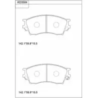 Тормозные колодки, дисковые, комплект ASIMCO 4279936 KD3504 T2DU M R6RHP