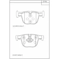 Тормозные колодки, дисковые, комплект ASIMCO KD7006 4VT3DI 4280363 6 72XE