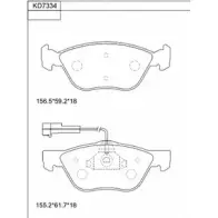 Тормозные колодки, дисковые, комплект ASIMCO KD7334 K UZ91Y 4280430 BI9PBJ