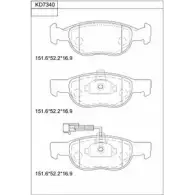 Тормозные колодки, дисковые, комплект ASIMCO KD7340 U GNST MK6WK 4280435