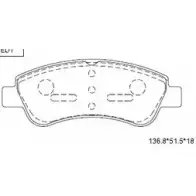 Тормозные колодки, дисковые, комплект ASIMCO KD7734 AJBS4MJ 4280725 G0 JOK0V