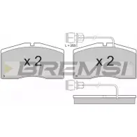 Тормозные колодки, дисковые, комплект BREMSI 23774 237 73 BP3160 4301262