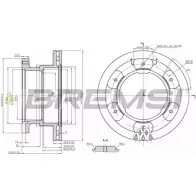 Тормозной диск BREMSI M L8I136 3TIWVY DB0332V 4301867