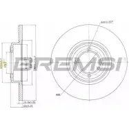 Тормозной диск BREMSI DBA012S Z0L27T 4301877 BFT LV