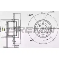 Тормозной диск BREMSI 4301888 DBA035S HFWPT O X1720A