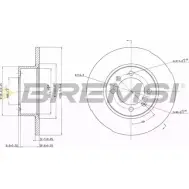 Тормозной диск BREMSI 6 8MFB 4301905 DBA056S OU55U