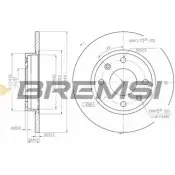 Тормозной диск BREMSI 4301908 DBA059S 9IF 7HN Q0W0Y