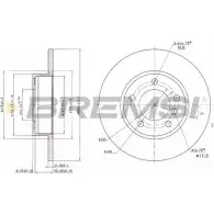 Тормозной диск BREMSI DBA248S ZL64B5 4302065 KM57 F4
