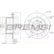 Тормозной диск BREMSI 4302121 DBA329S ZEDF5 Y I5H54