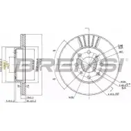 Тормозной диск BREMSI 4302161 H YROMWR 7KE7FFR DBA377V