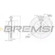Тормозной диск BREMSI AUC A1Q 4302265 DBA521V V9OW7X