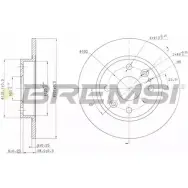 Тормозной диск BREMSI 4302268 DBA525S CQZ 9EB F6DY8