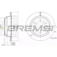 Тормозной диск BREMSI U L4UPW RXOFC8 4302370 DBA695V