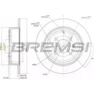 Тормозной диск BREMSI PB8OUPS DBA869S Peugeot 406 1 (8E, 8F) Универсал 2.0 141 л.с. 1996 – 1999 83 LUXES