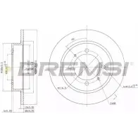 Тормозной диск BREMSI DBA886S 4302486 0J L1P DJXM6