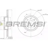Тормозной диск BREMSI DBB070S 4302564 5QEVGG7 2WWJ2I H