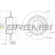 Тормозной диск BREMSI 4302598 REBO2P DBB116S 2OB WV