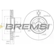 Тормозной диск BREMSI LIRRSZA Citroen C8 1 (EA, EB) Минивэн 2.0 16V 141 л.с. 2005 – 2024 Y D4BLI9 DBB165V